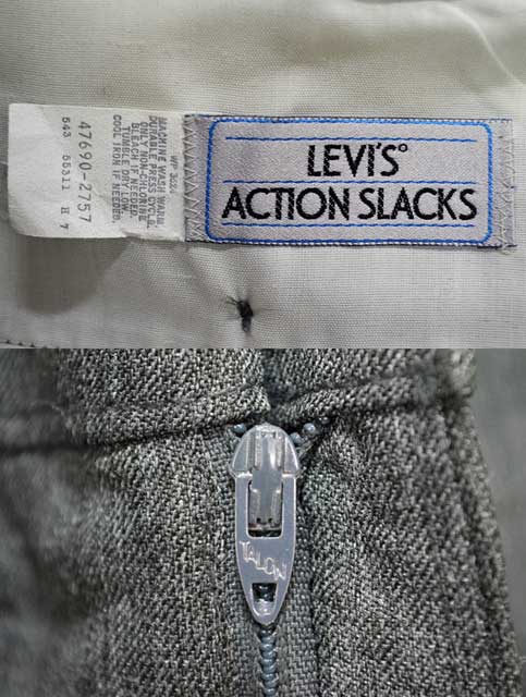 80's Levi's ACTION SLACKS “HEATHER CHARCOAL” - used&vintage box Hi