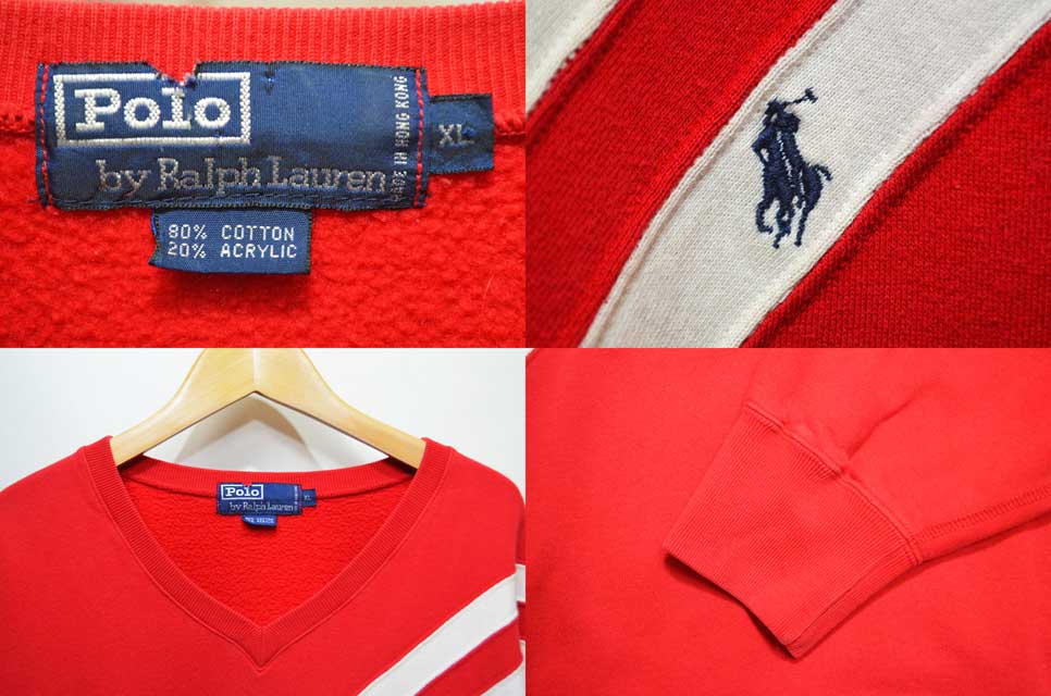 90's Polo Ralph Lauren Vネック スウェットシャツ - used&vintage box 