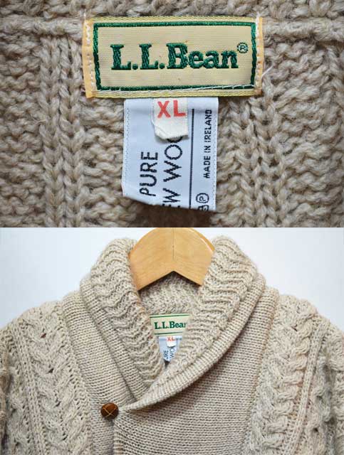 90's L.L.Bean ショールカラー フィッシャーマンセーター “MADE IN 