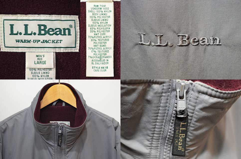 's L.L.Bean ウォームアップジャケット “GRAY×BURGUNDY