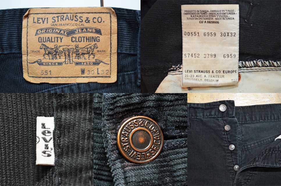 Levi's 551 コーデュロイパンツ “BLACK”