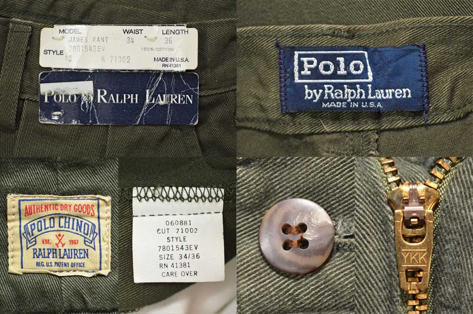90's Polo Ralph Lauren 2タック チノトラウザー “MADE IN USA / DEADSTOCK”