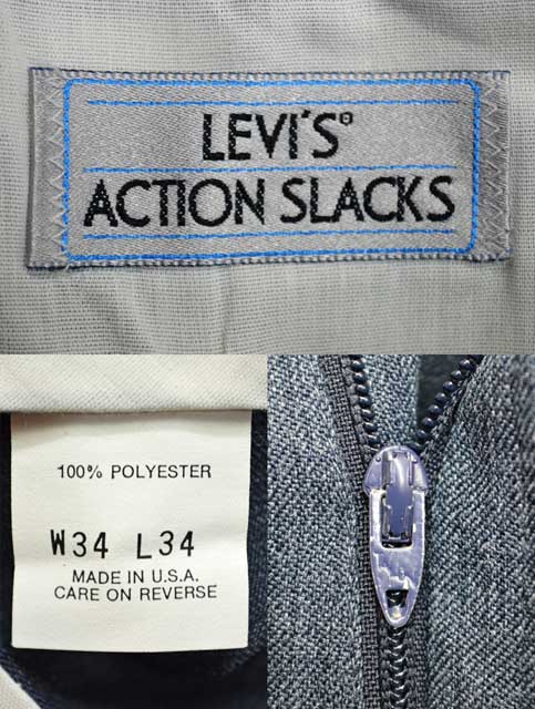 80-90's Levi's ACTION SLACKS “HEATHER BLUE GRAY / MADE IN USA