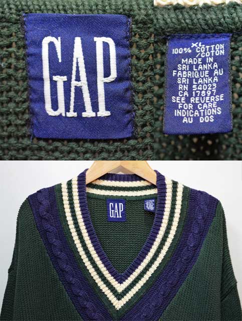 90's OLD GAP コットンチルデンニット “DARK GREEN”