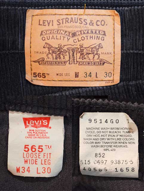 Levis 565 コーデュロイパンツ　madeinUSA