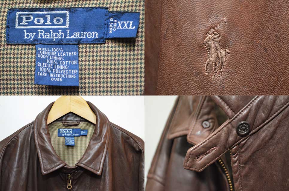 90's Polo Ralph Lauren レザースウィングトップ - used&vintage box