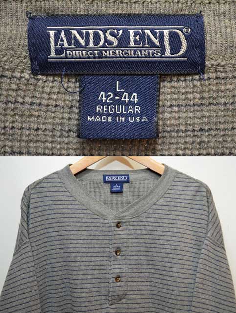 90's LAND'S END ヘンリーネック L/S サーマル “MADE IN USA