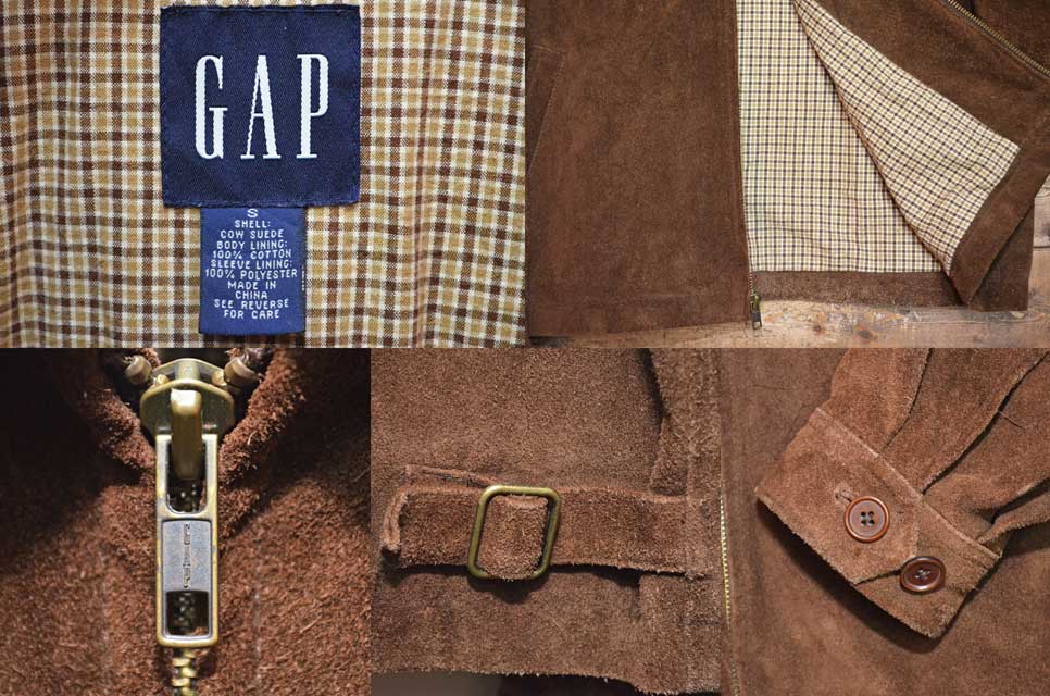 00s OLD GAP 本革スウェード 切替 ベースボール キャップ オールド