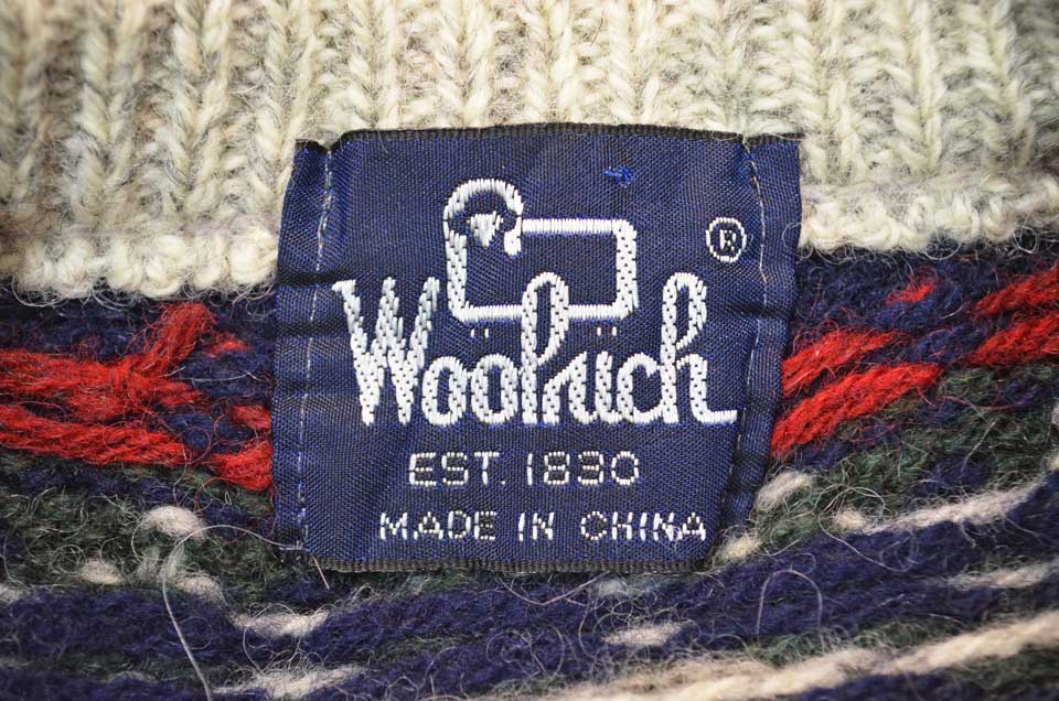 80's Woolrich ノルディック柄 ウールニット - used&vintage box Hi-smile