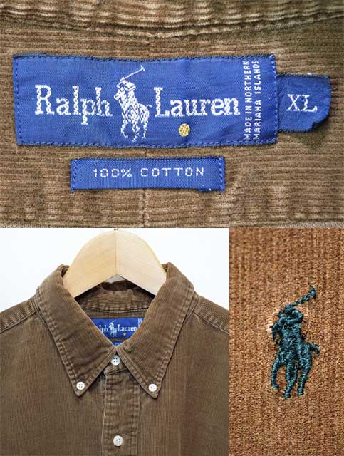 Polo Ralph Lauren 太畝コーデュロイ ボタンダウンシャツ “BROWN 