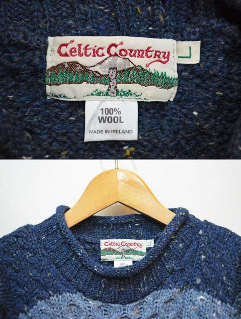 Celtic Country ロールネック フィッシャーマンセーター “ネップ