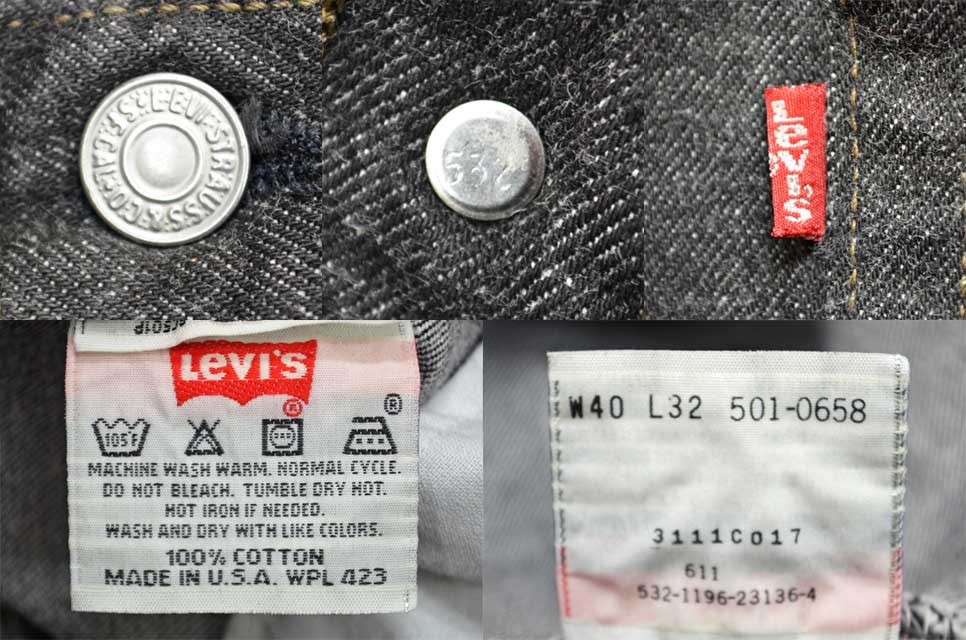 90's Levi's 501 ブラックデニムパンツ “MADE IN USA / DEADSTOCK” - used&vintage box