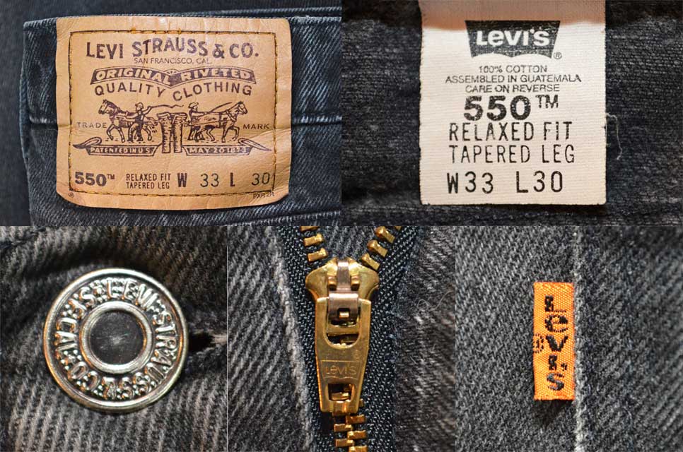 90's Levi's 550 ブラックデニムパンツ “W33 L30” - used&vintage box Hi-smile