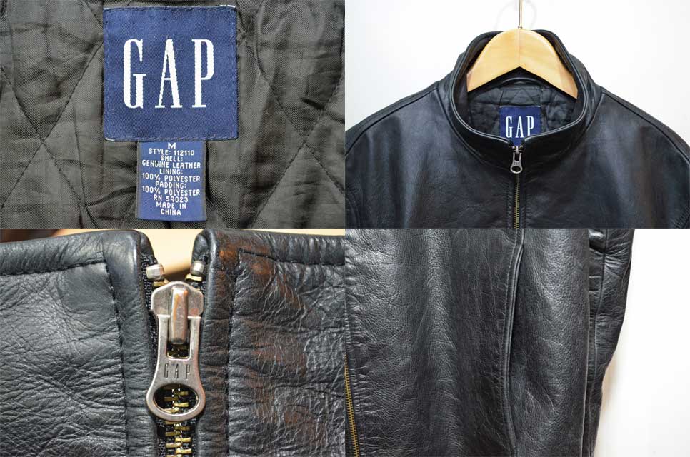 OLD GAP ハイネック レザージャケット “BLACK” - used&vintage box Hi-smile