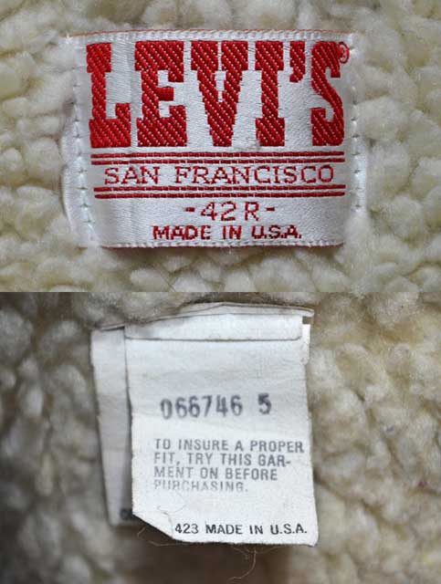 80's Levi's 70608-0216 デニムボアジャケット - used&vintage box Hi-smile
