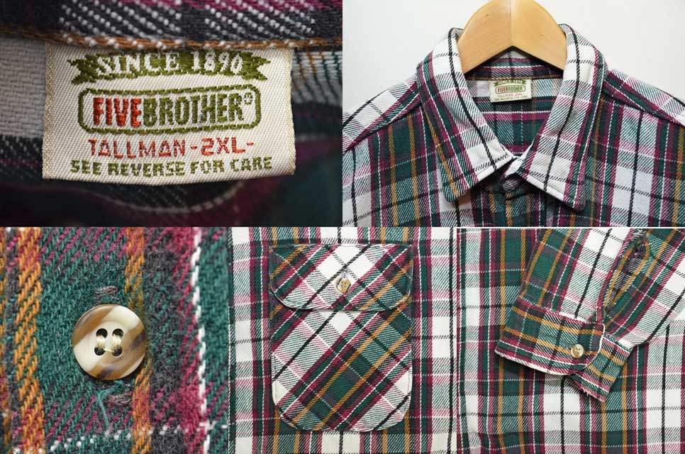 90's FIVE BROTHER ヘビーネルシャツ “TALLMAN 2XL” - used&vintage