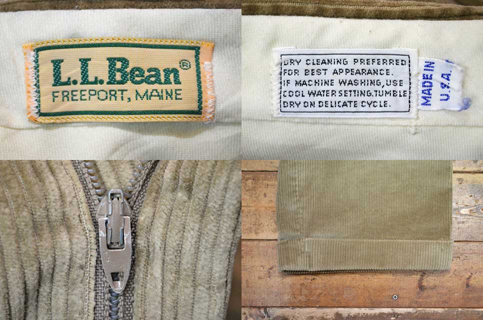 80's L.L.Bean 2タック 太畝コーデュロイパンツ “MADE IN USA 