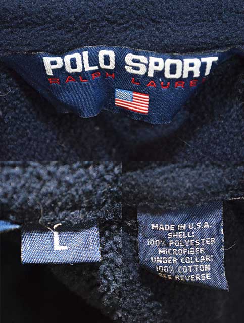 90s USA製 POLO SPORT ポロスポーツ フリーススウィングトップ