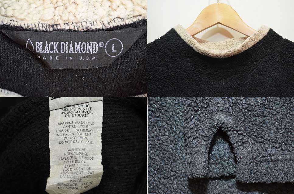 90's BLACK DIAMOND モックネック フリースカットソー “MADE IN USA / BLACK”