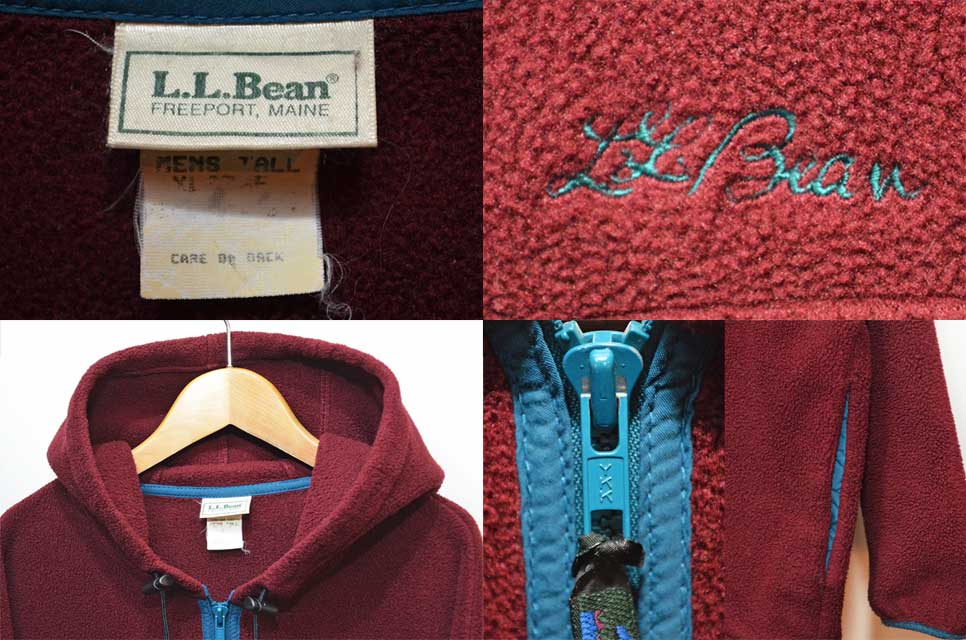 90's L.L.Bean フルZIP フリースパーカー “筆記体ロゴ”