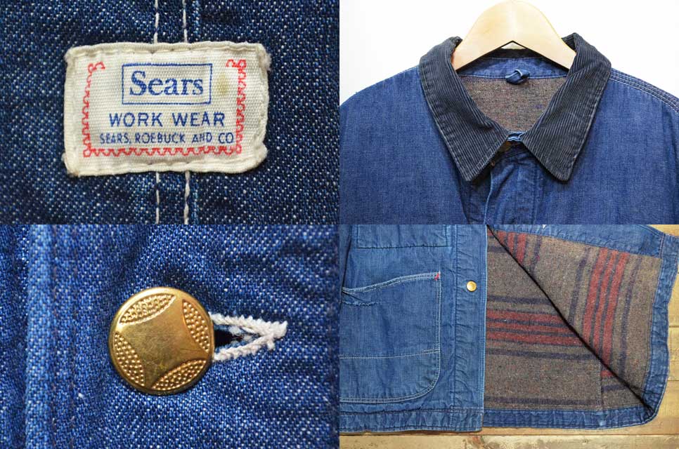 60's Sears ブランケット付き デニムカバーオール - used&vintage box 