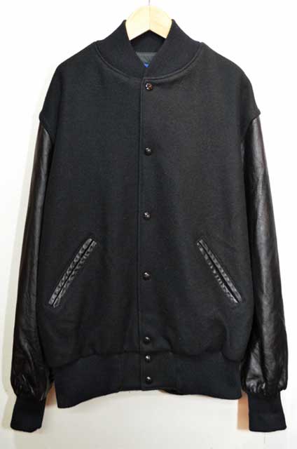 90's Holloway レザー切り替えスタジャン “ALL BLACK / MADE IN USA”