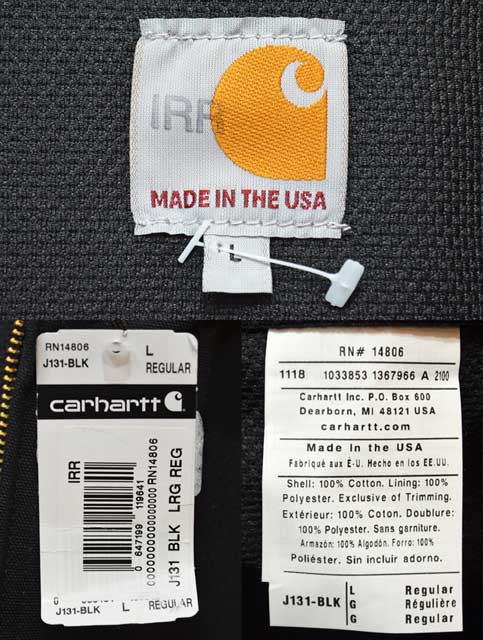 日本未発売 Carhartt アクティブジャケット “MADE IN USA / BLACK ...