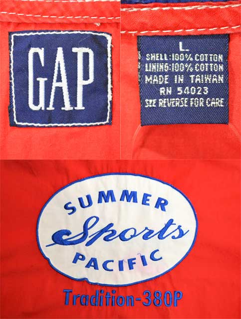 90's OLD GAP コットンアノラックパーカー - used&vintage box Hi-smile