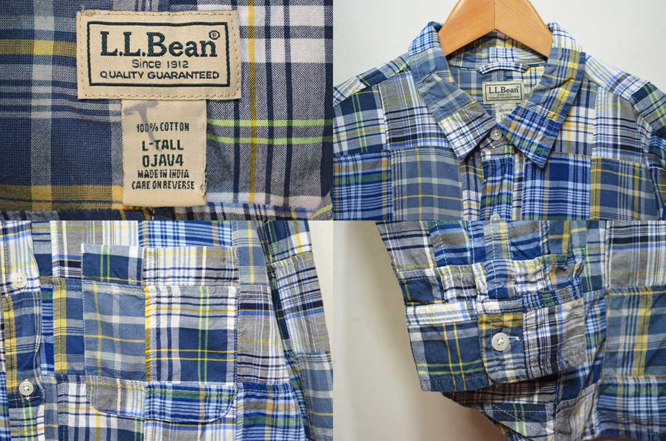 L.L.Bean マドラスチェック柄 パッチワークシャツ - used&vintage box 