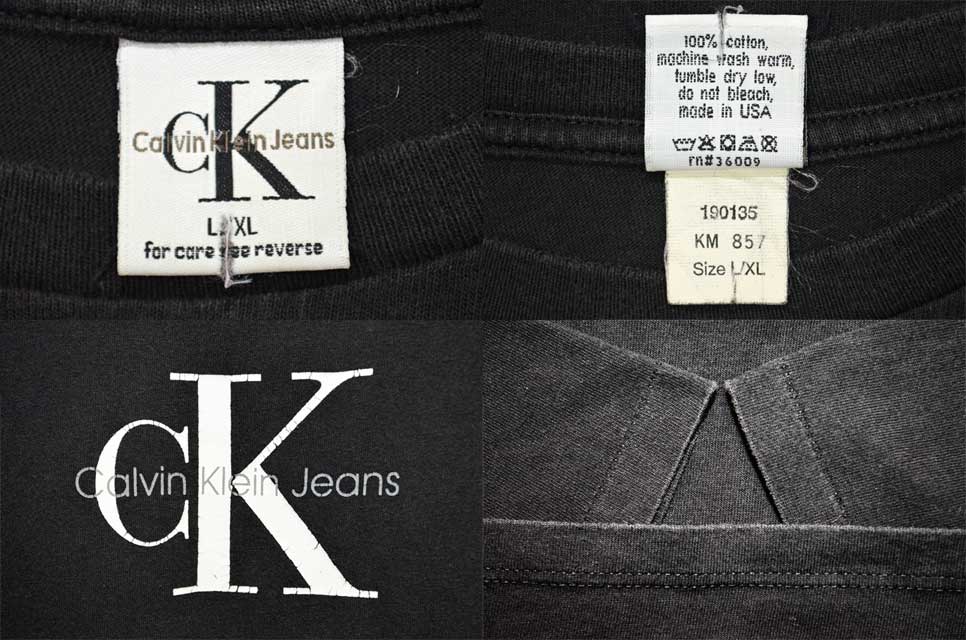 90's Calvin Klein ロゴプリントTシャツ “MADE IN USA” - used&vintage 