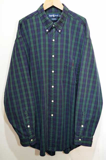 90's Polo Ralph Lauren ボタンダウンシャツ “ブラックウォッチ柄 / BIG SHIRT”