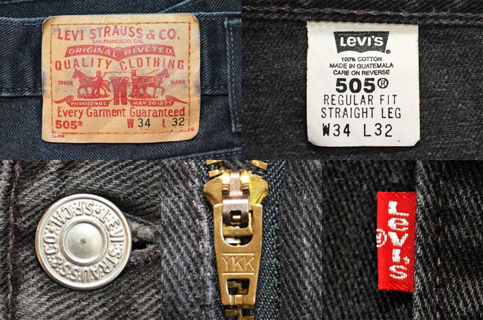 90-00's Levi's 505 ブラックデニムパンツ “W34 L32”