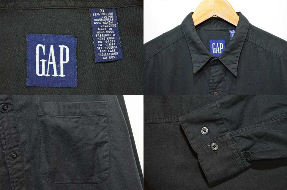 90's OLD GAP L/S コットンレーヨンシャツ - used&vintage box Hi-smile