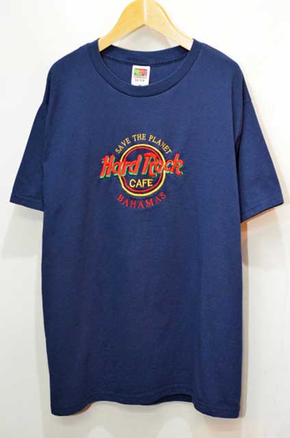 90-00's Hard Rock Cafe ロゴ刺繍Tシャツ usedvintage box Hi-smile