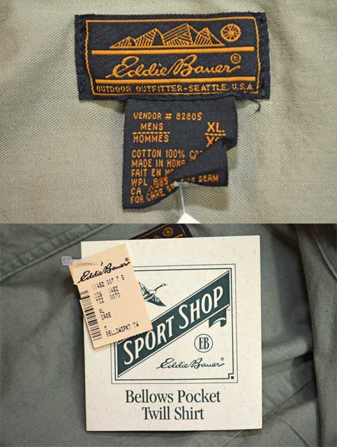 80-90's Eddie Bauer Bellows Pocket Twill Shirt “DEADSTOCK
