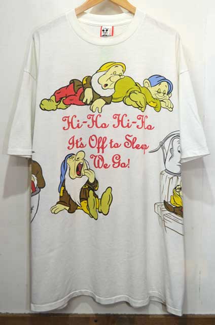 ディズニー 超希少 XXL Disney 90s 白雪姫 7人の小人 ストライプシャツ 刺繍 サイズも