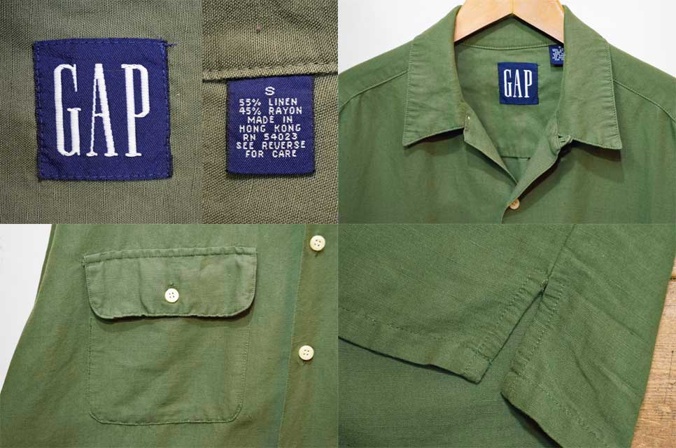 90's OLD GAP S/S オープンカラーシャツ “LINEN × RAYON”