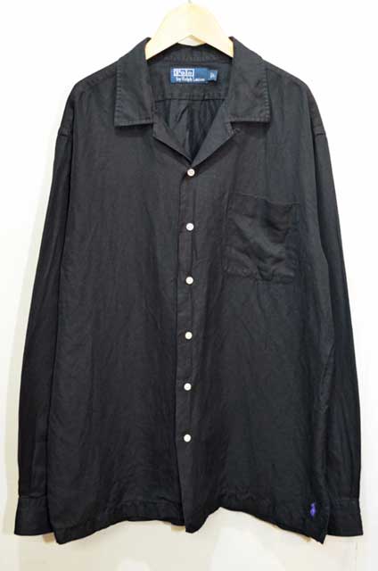 90's Polo Ralph Lauren オープンカラーシャツ “BLACK”