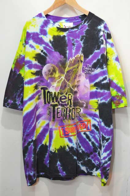 90's Tower of Terror タイダイTシャツ - used&vintage box Hi-smile