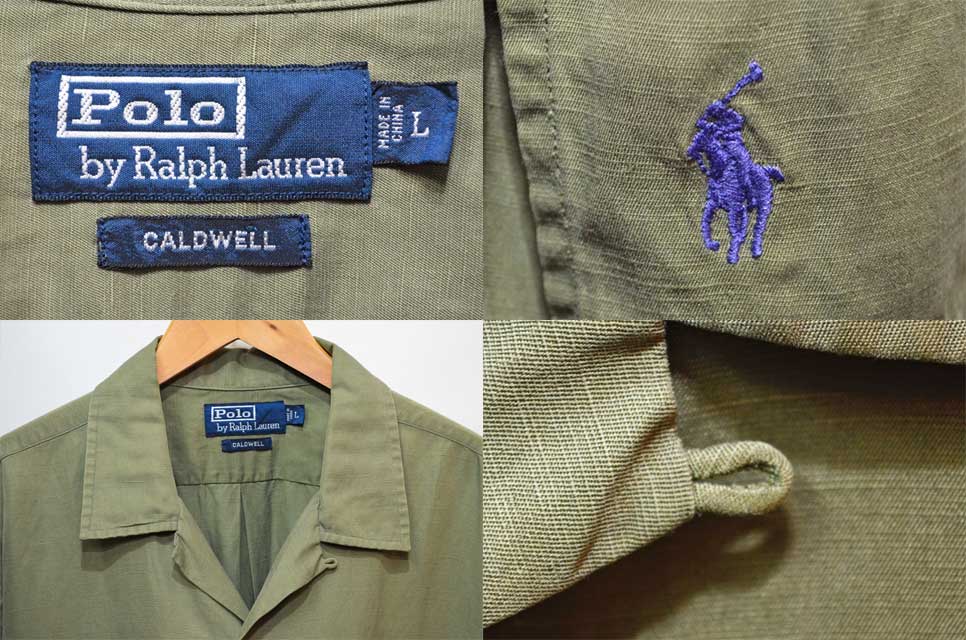 90's Polo Ralph Lauren S/S オープンカラーシャツ “CALDWELL / OLIVE 