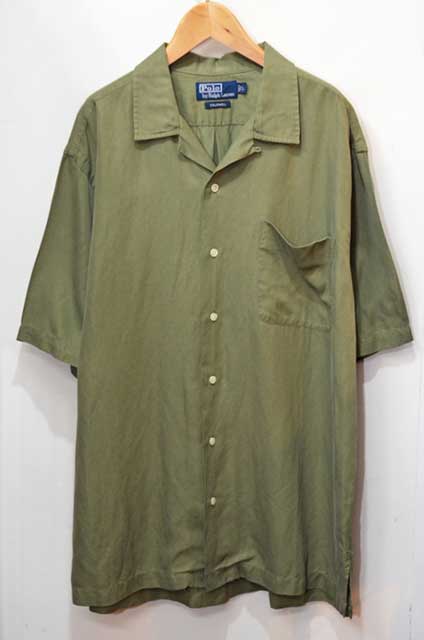 90's Polo Ralph Lauren S/S オープンカラーシャツ “CALDWELL / OLIVE”