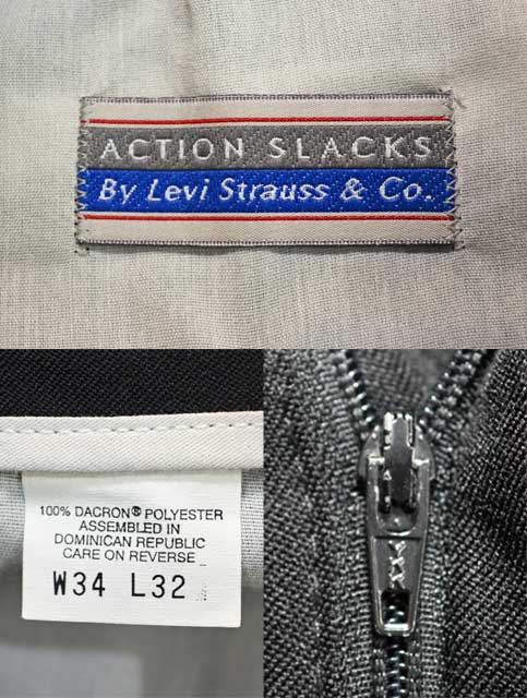 90's Levi's ACTION SLACKS “BLACK” - used&vintage box Hi-smile