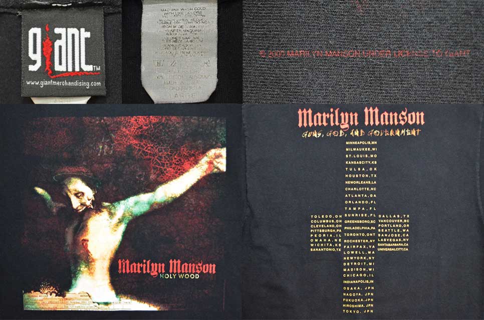 2000's Marilyn Manson バンドTシャツ“HOLY WOOD” - used&vintage box 