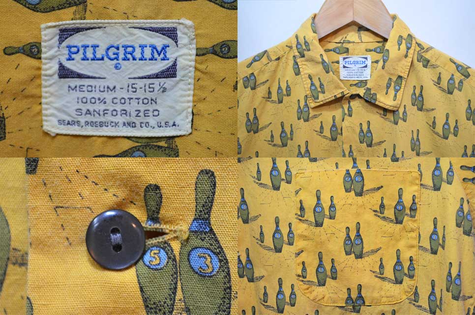 's PILGRIM 総柄 S/S コットンシャツ   used&vintage box Hi smile