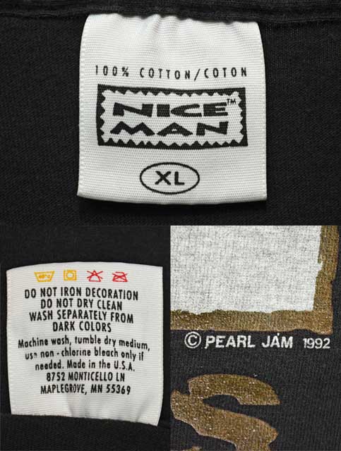 ビッグサイズXL 90s USA製 PEARL JAM CHOICES Tシャツ