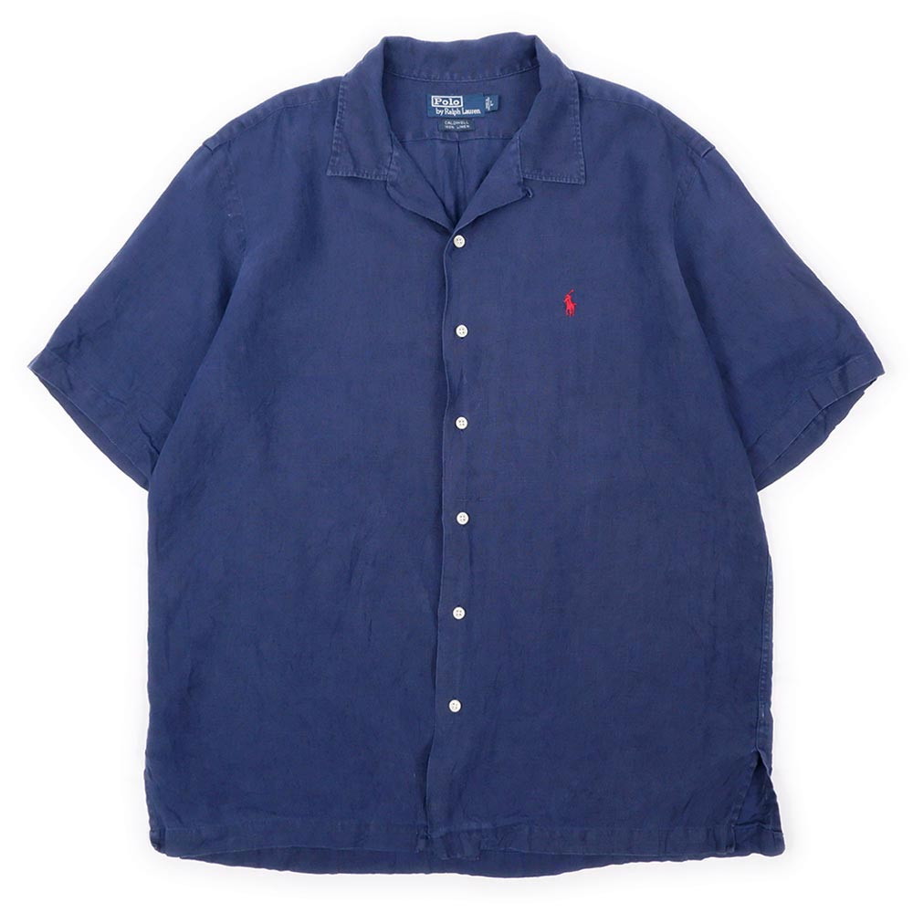 90's POLO Ralph Lauren S/S リネン オープンカラーシャツ “CALDWELL”mtp03070501252696