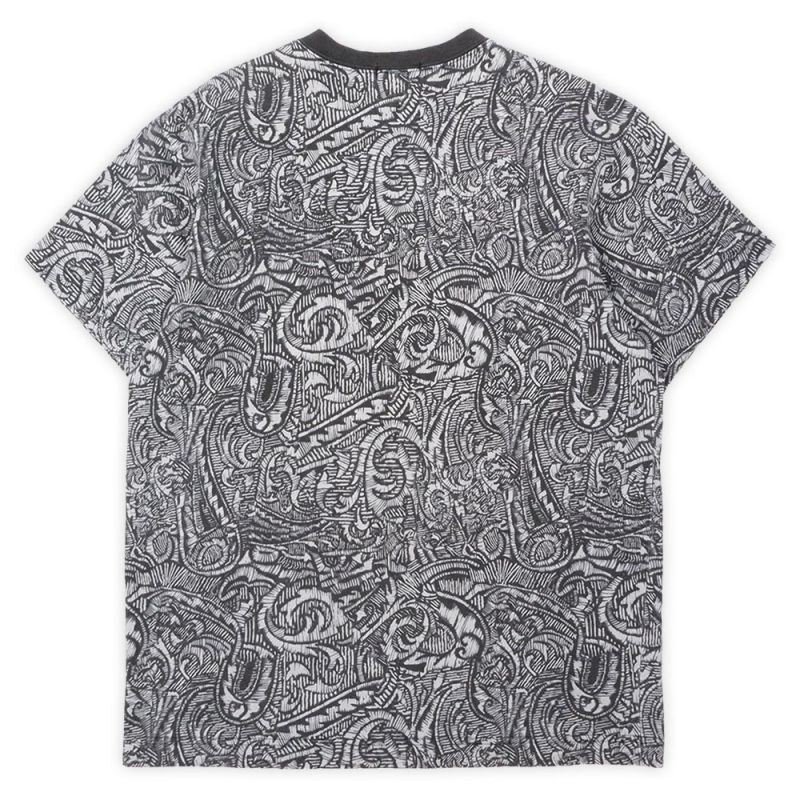 [大人気]　ステューシー　Tシャツ　胸元ポケット　刺繡ストックロゴ　波　80s柄