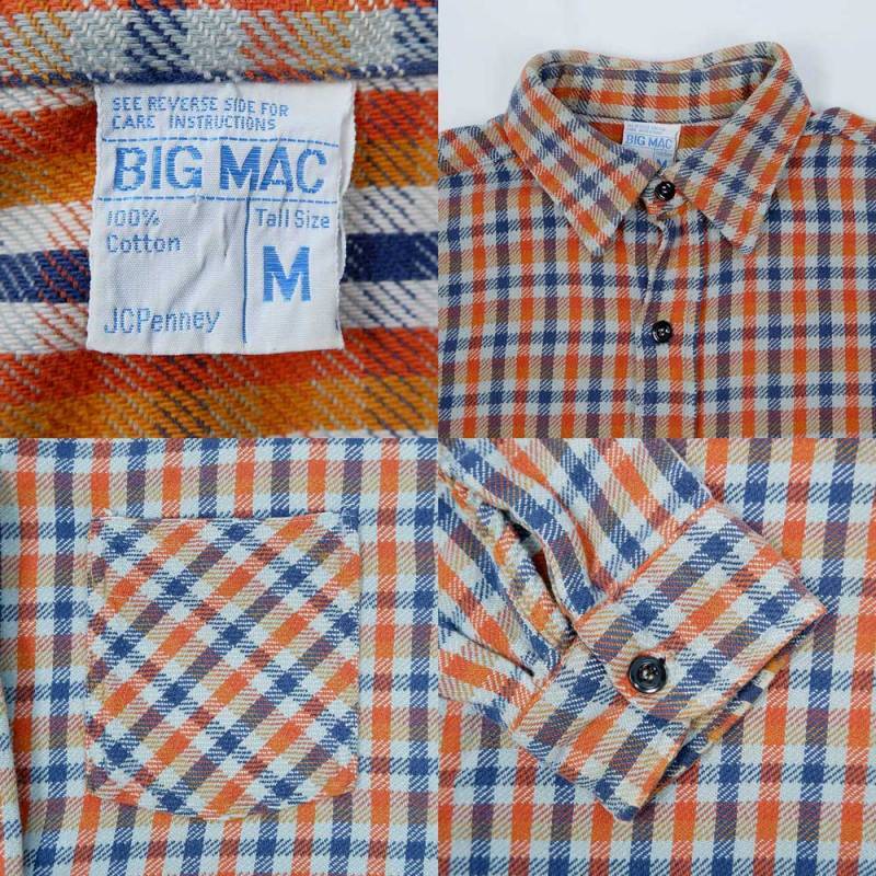 70s 単色タグ BIG MAC ネルシャツ JCPenny  ビンテージ