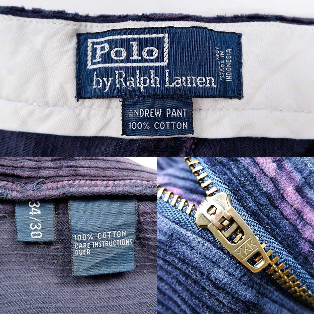 90's Polo Ralph Lauren 太畝コーデュロイパンツ “ANDREW PANT / NAVY 