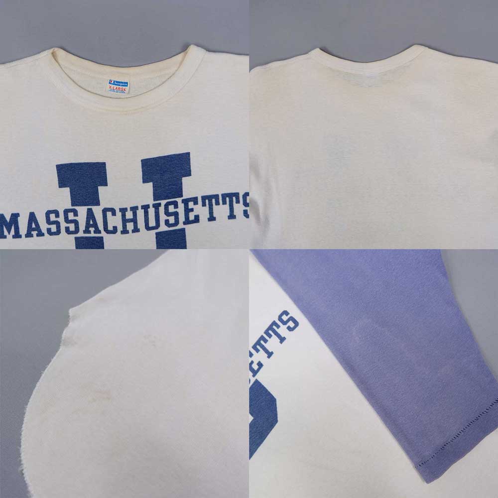 70's Champion ベースボールTシャツ “染み込みプリント